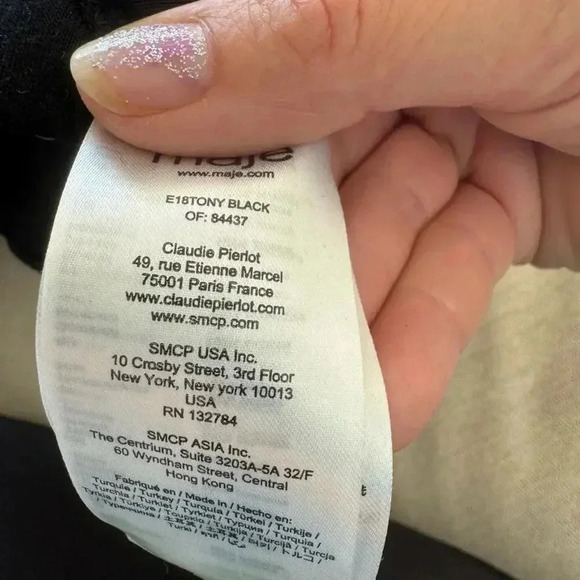 Maje Colorblock Sweatshirt -Pink/Black‎ (M) Made in France - Picture 6 of 6